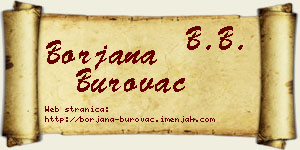 Borjana Burovac vizit kartica